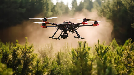 Drone seeding technology restoring lost forests, futuristic innovation