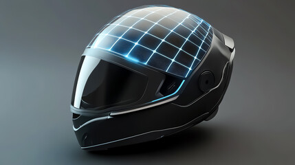 Smart helmet displaying realtime data on solar panel performance