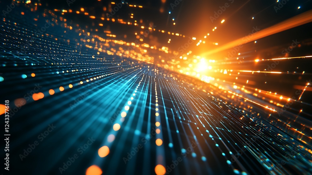 Poster digital flow: a symphony of light and data