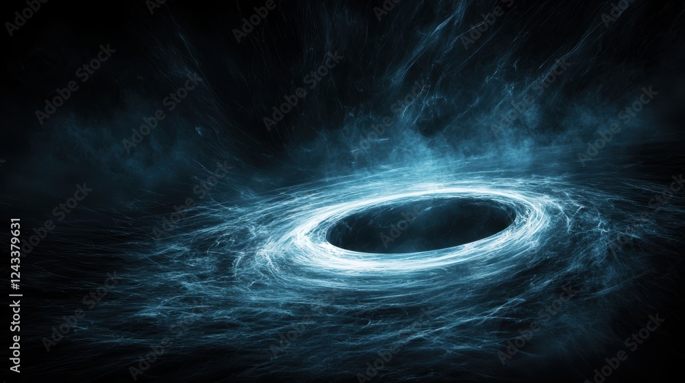 Poster creative composition of pulsating lights in abstract dark background