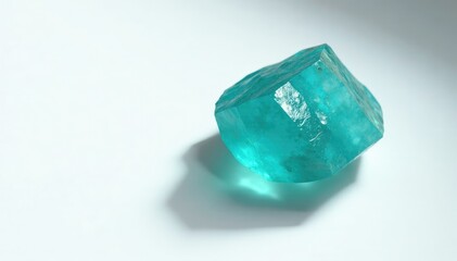 Shadow of apatite crystal on white background, highlighting its shape and texture, apatite, natural formation, shapes
