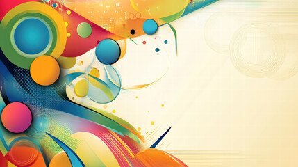 Fototapeta premium Colorful abstract design featuring playful shapes and vibrant curves, creating lively and dynamic composition. bright colors and smooth lines evoke sense of joy and creativity