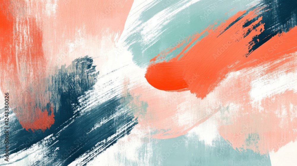 Poster abstract pencil strokes create a vibrant composition with contrasting colors and dynamic movement in