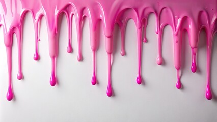 Pink dripping slime on a white background creates an eerie atmosphere, pink, abstract