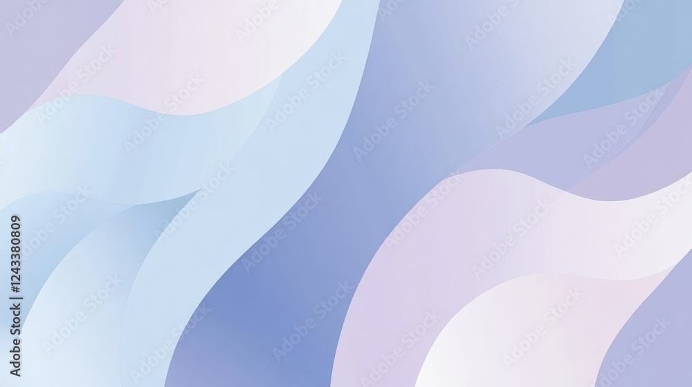 Poster soft pastel arcs in blue and lavender create a serene abstract composition for modern decor