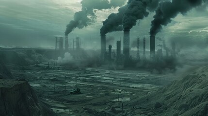 Concept of gas extraction in the energy and gas industry, highlighting the gas production, drilling and energy