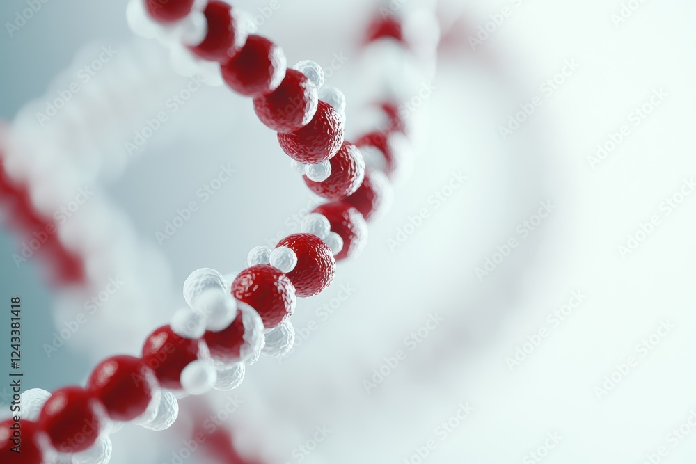 Poster complex molecular diagnostics display with digital elements and red structures