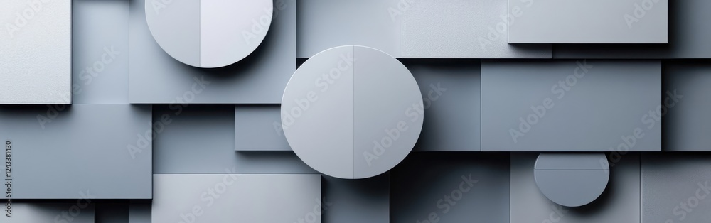Poster abstract gradient composition showcasing a harmonious blend of shapes in cool tones