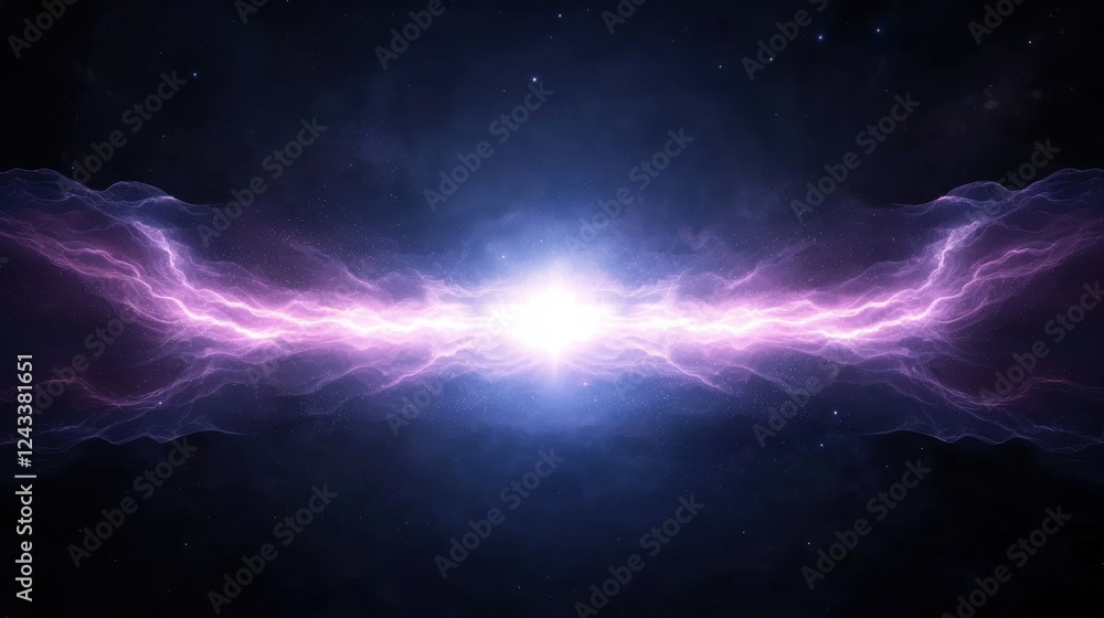 Poster abstract representation of sound waves in vibrant colors and ethereal background