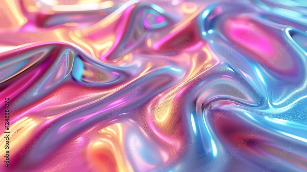 Poster flowing iridescent gradient textures create a mesmerizing abstract background full of vibrant colors