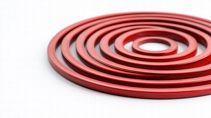 Colorful Wooden Rings Arranged in Concentric Spiral Design