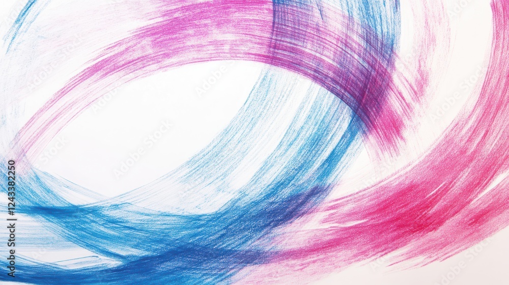 Poster colorful abstract arcs created with pencil strokes in gradient showcasing dynamic movement and artis