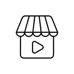 Live shopping outline icons, minimalist vector illustration ,simple transparent graphic element .Isolated on white background