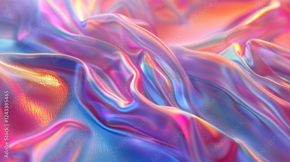 Poster abstract gradient background showcasing iridescent textures in a colorful wave-like formation