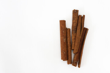 Cinnamon sticks isolated on white background