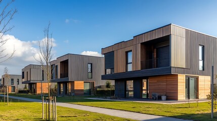 Obraz premium Modern Architectural Design: Row of Contemporary Houses