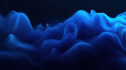 Obraz premium Serene Blue Abstract Waveforms: A Captivating Fluid Motion Design