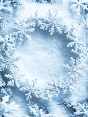 Snowflakes Frame Winter Wonderland Scene