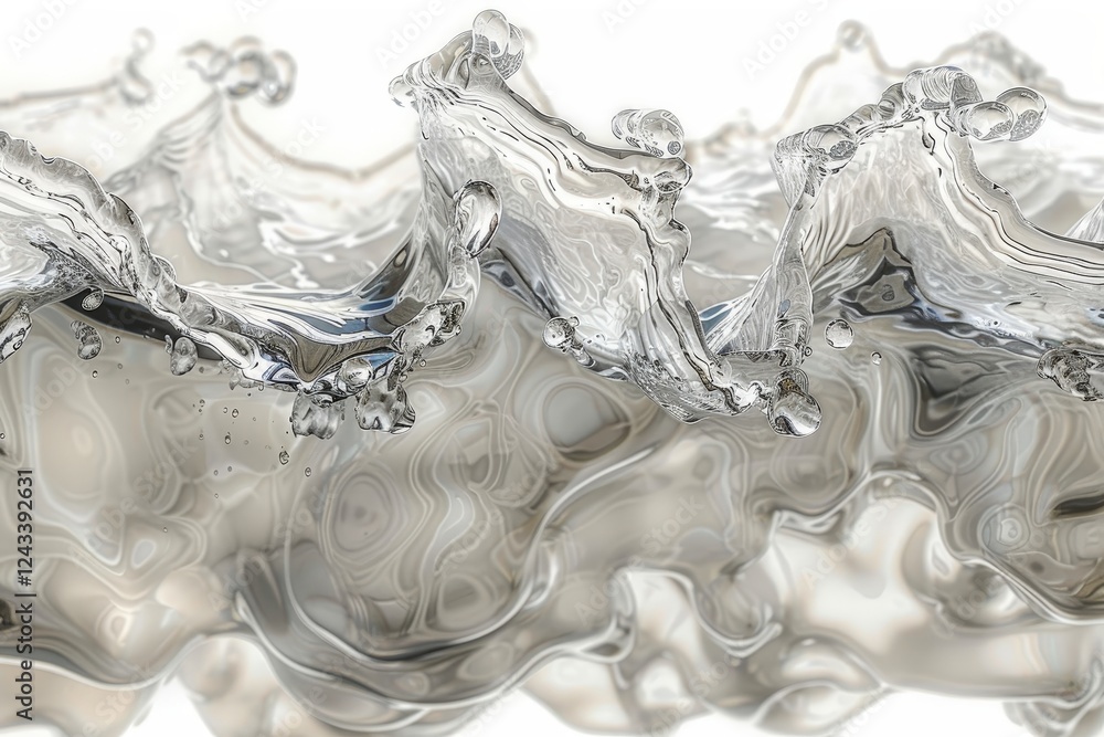 Poster a close-up view of flowing water, showcasing its smooth, reflective surface and dynamic forms.