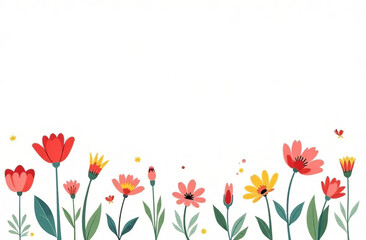 Postcard copyspace for text white background with flowers March 8. AI Generative