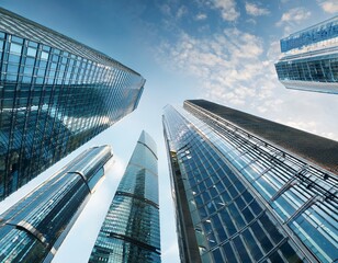 aerial view of modern business buildings