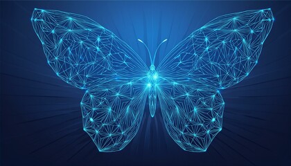 digital transformation concept illustration of butterfly evolution symbolizing digital transformation concept blue low poly style  background design