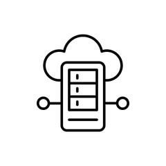 Cloud server outline icons, minimalist vector illustration ,simple transparent graphic element .Isolated on white background