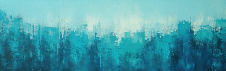 Fototapeta premium Vivid teal concrete texture showcasing layered strokes and depth