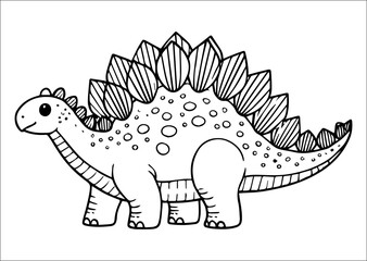 Coloring book for children: dinosaur Stegosaurus. Vector illustration.