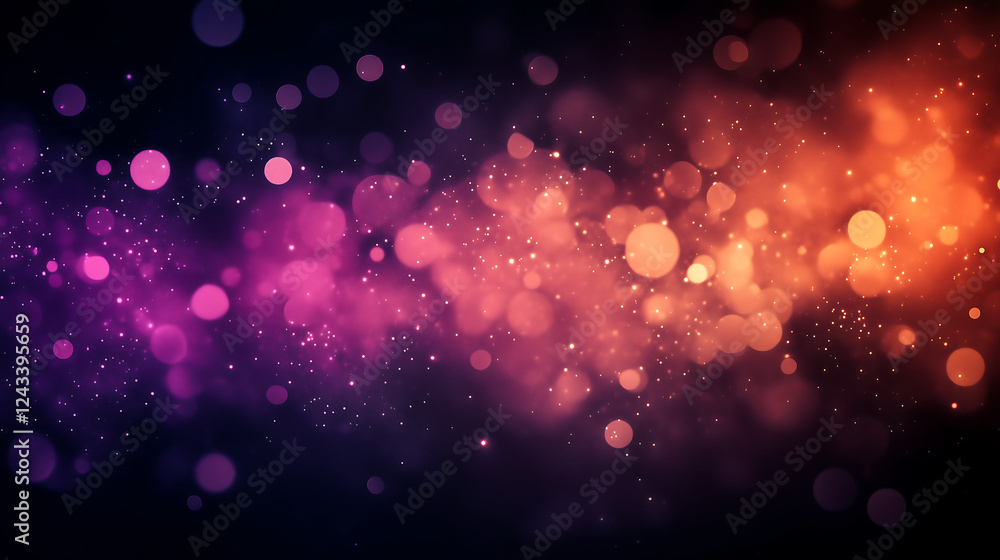 Aufkleber vibrant bokeh light effect with colorful gradient and glowing particles featuring soft dreamy blur a