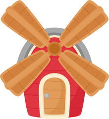 illustration windmill house