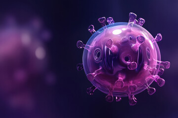 an orb with virus in it on dark purple background