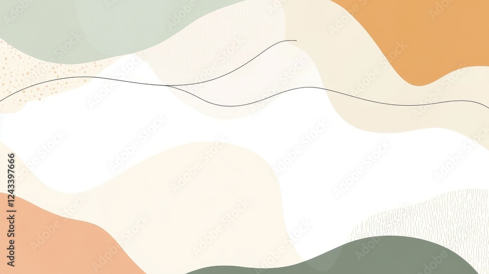 Poster minimalistic abstract design featuring pastel gradients and elegant, smooth lines flowing seamlessly
