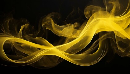 Obraz premium yellow smoke on black background artwork