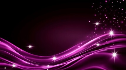 Fototapeta premium Abstract Purple Waves With Sparkling Stars Background
