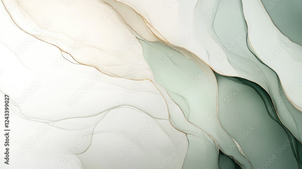 Poster a minimalist abstract piece with soft pastel tones and flowing, elegant lines creating a modern and 