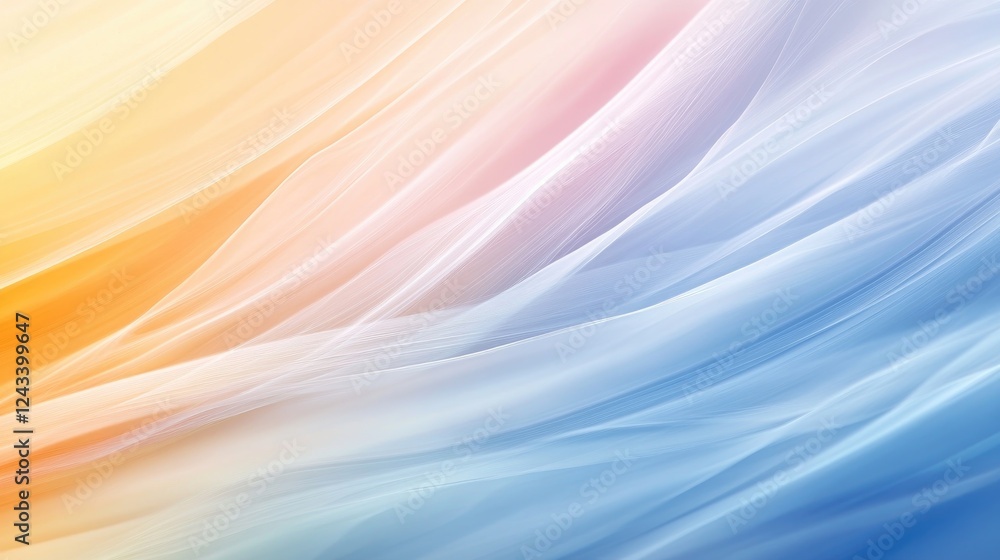 Poster a smooth pastel gradient abstract design with minimalist flowing lines, perfect for a modern and cal