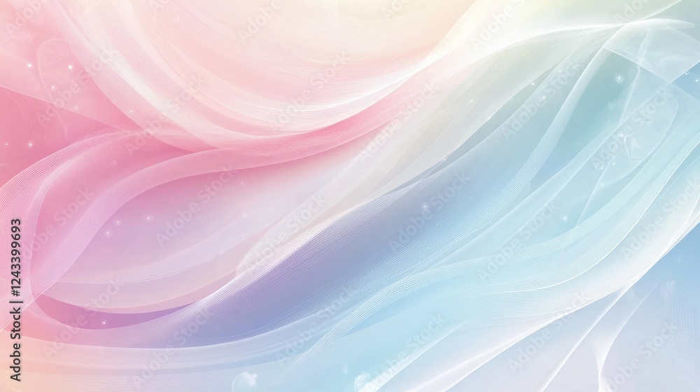 Poster a smooth pastel gradient abstract design with minimalist flowing lines, perfect for a modern and cal