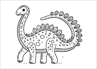 Coloring book for children: cute dinosaur on a white background.