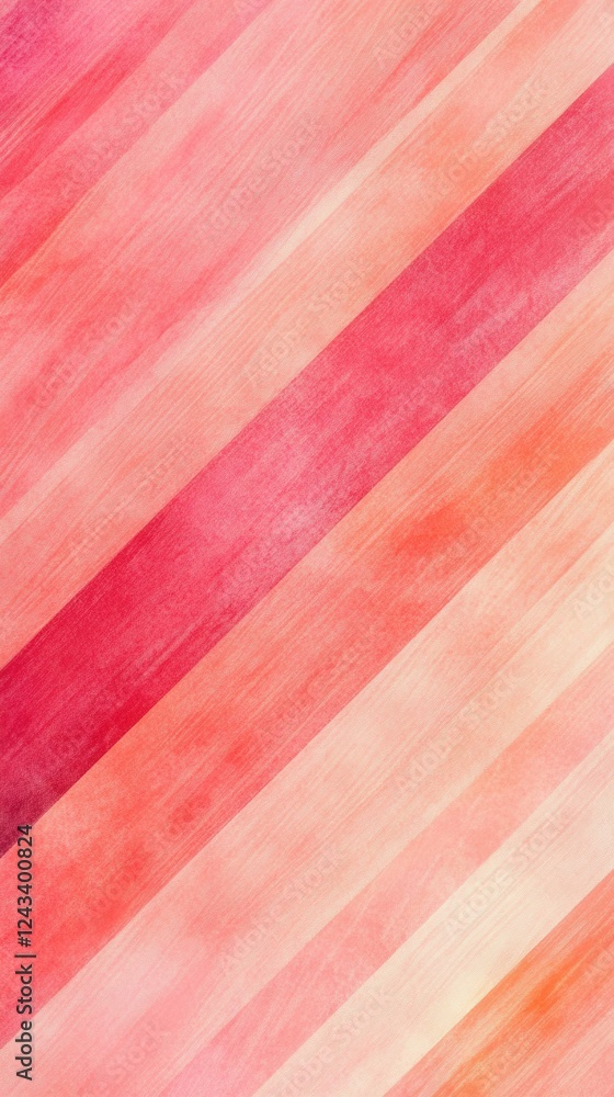 Poster Diagonal striped pattern features vibrant hues of red and pink in an abstract design with soft textures