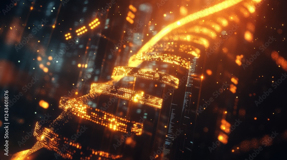 Aufkleber glowing representation of financial growth symbolizing progress and prosperity in a digital landscap
