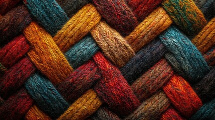 Colorful Knitted Yarn Texture Abstract Background