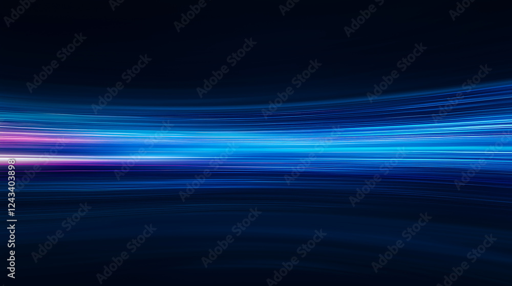 Poster futuristic gradient with smooth color transitions and dynamic light streaks featuring vibrant blue a