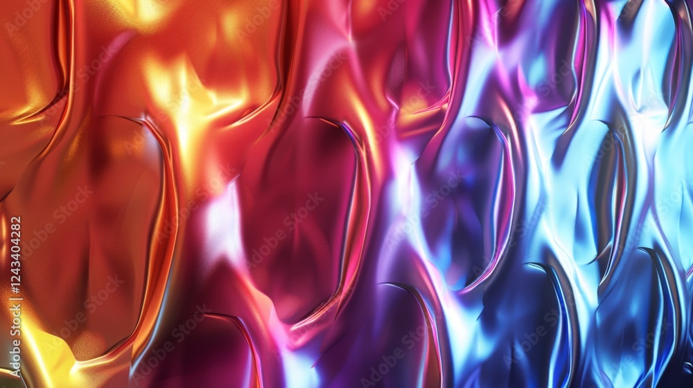 Poster dynamic iridescent gradient texture creating an abstract background with flowing colors and light re