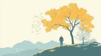 Exploring the concept of long-term financial security against a backdrop of nature and tranquility