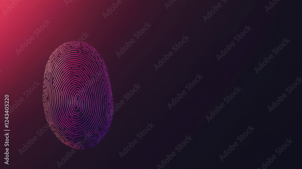 Poster digital fingerprint design on dark background, showcasing modern technology and security concepts. t