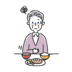 食欲のないシニア男性