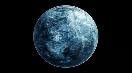 Obraz premium Majestic Blue Planet Surrounded by Dark Cosmic Space Background