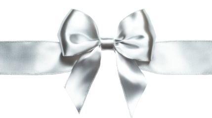 Celebrating moments with a white ribbon bow studio neutral isolated on transparent background
