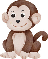 watercolor monkey